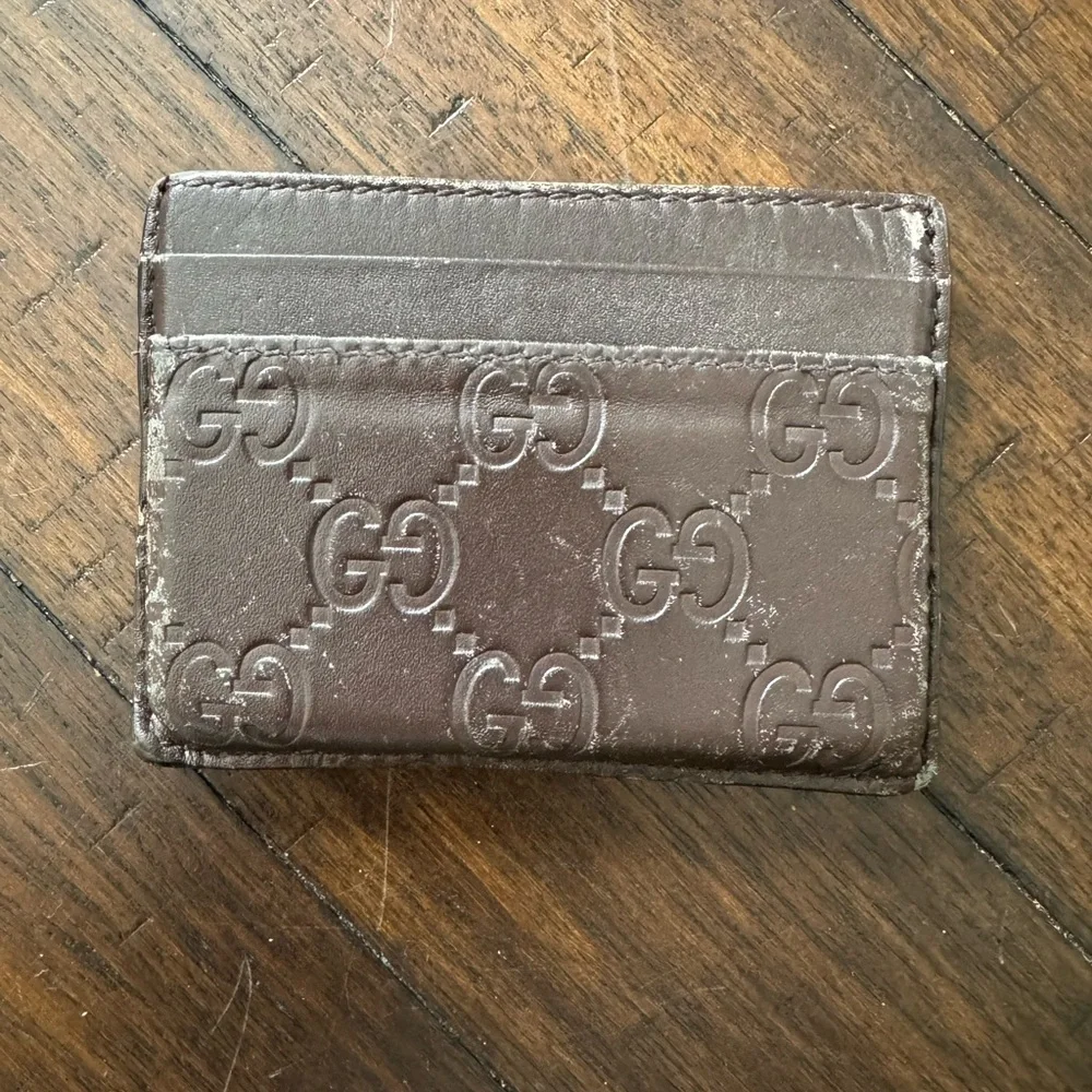 Gucci‎ GG Guccissima Leather Wallet Card Holder Naturally Weathered F